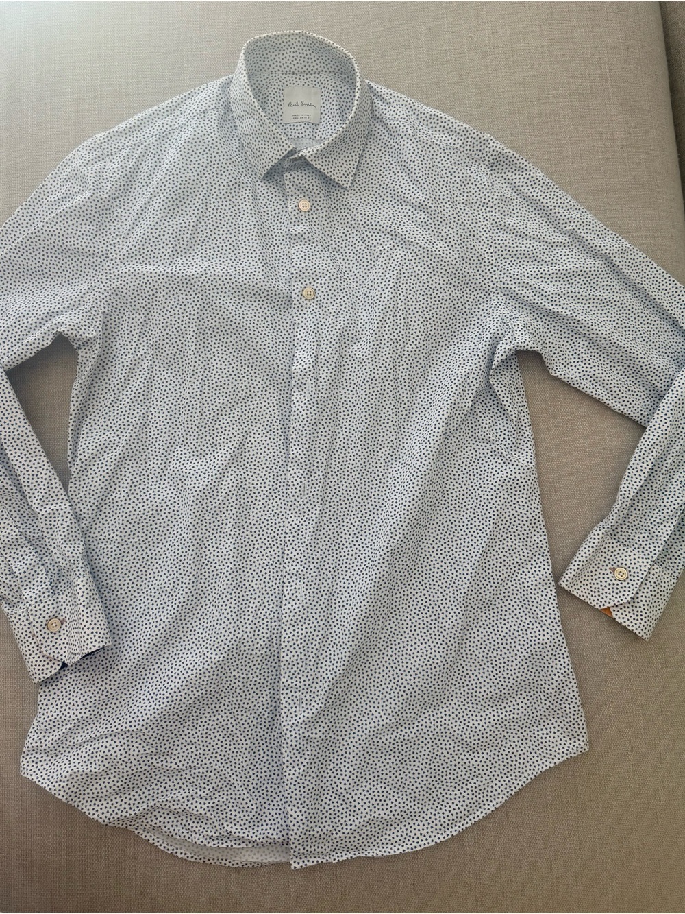 Paul Smith Blue and Navy Micro Dot Dress Shirt